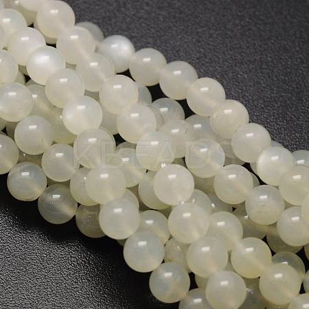 Round Natural White Moonstone Bead Strands X1-G-L425-22-6mm-1