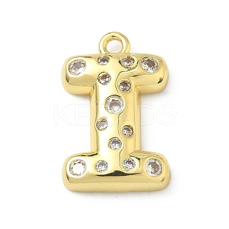 Brass Micro Pave Clear Cubic Zirconia Pendants KK-I476-02G-I-1