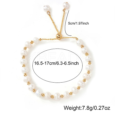 Elegant Natural Freshwater Pearl Beaded Slider Bracelets for Women EN4357-4-1