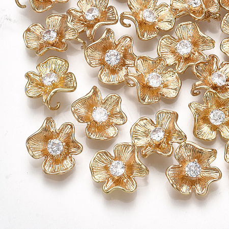 Brass Cubic Zirconia Charms LS-KK-S348-261-1