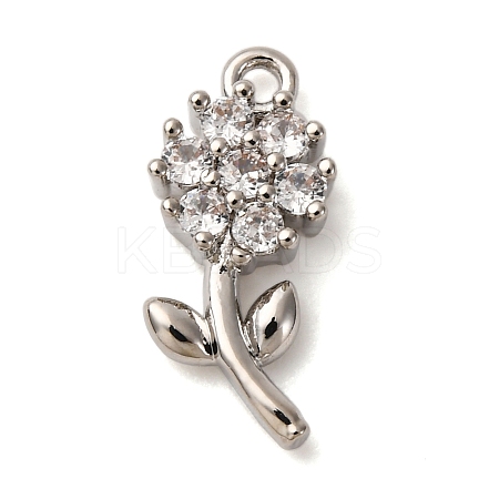 Brass Micro Pave Cubic Zirconia Pendants KK-I276-04P-02-1