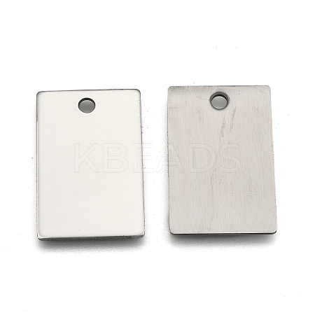 Tarnish Resistant 201 Stainless Steel Rectangle Mirror Polished Finish Stamping Blank Tag Pendants STAS-S031-01-1