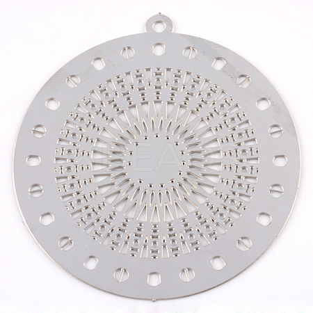 Tarnish Resistant 304 Stainless Steel Filigree Big Pendants STAS-S044-030-1