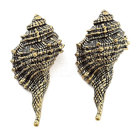 Brass Conch Figurines Statues for Home Desktop Feng Shui Ornament DJEW-Z008-05AB-1