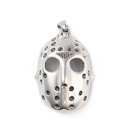 Retro 304 Stainless Steel Big Pendant Rhinestone Setting STAS-I205-09AS-1