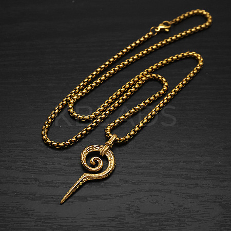 304 Stainless Steel Vintage Spiral Pendant Necklaces for Men FS-WGF8781-02-1