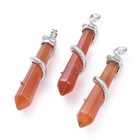 Natural Carnelian/Red Agate Big Pointed Pendants G-F696-B07-1