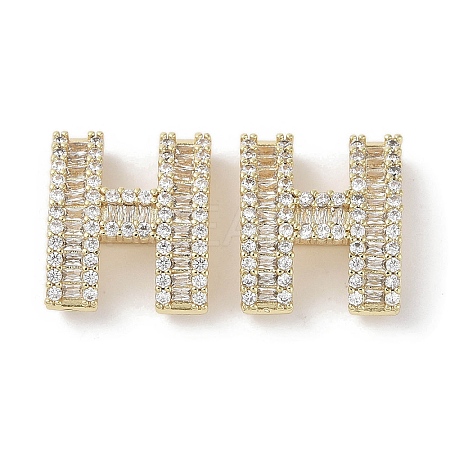 Brass Micro Pave Clear Cubic Zirconia Beads KK-G491-32G-1