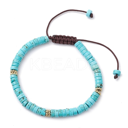 Natural Howlite Braided Bead Bracelets BJEW-JB11114-01-1