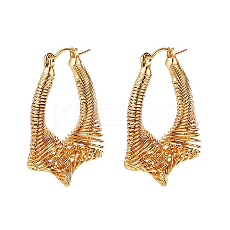 Brass Wire Wrapped Chunky Hoop Earrings for Women JE914A-1