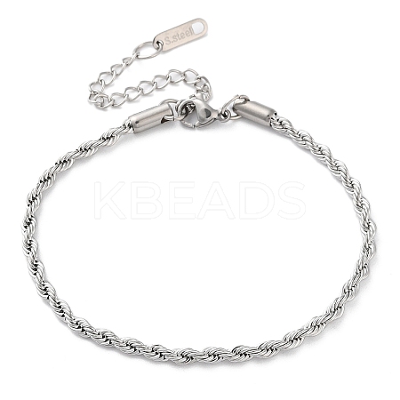 Non-Tarnish 304 Stainless Steel Rope Chain Bracelets for Women LS-BJEW-G712-14B-P-1