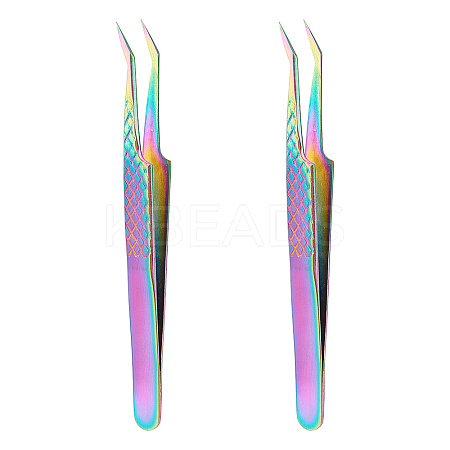 304 Stainless Steel Curved Tweezers TOOL-WH0155-39M-1