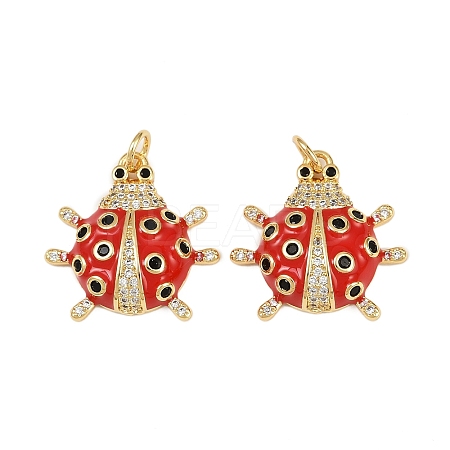 Brass Micro Pave Cubic Zirconia Pendants KK-C095-08A-G-1