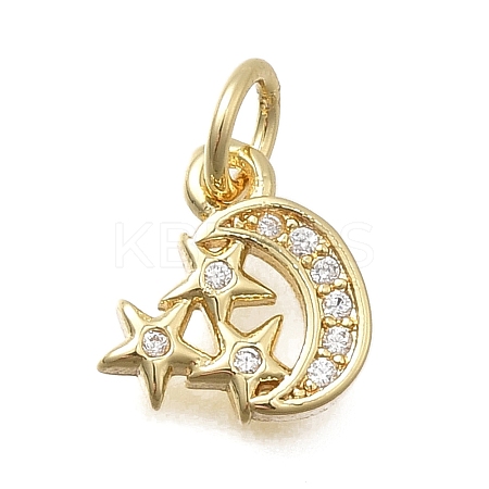 Brass Micro Pave Cubic Zirconia Charms KK-D431-020C-G-1