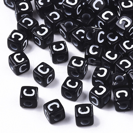 Opaque Acrylic Beads X-SACR-N002-01C-1-1