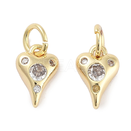 Brass Micro Pave Cubic Zirconia Charms KK-C051-06G-01-1