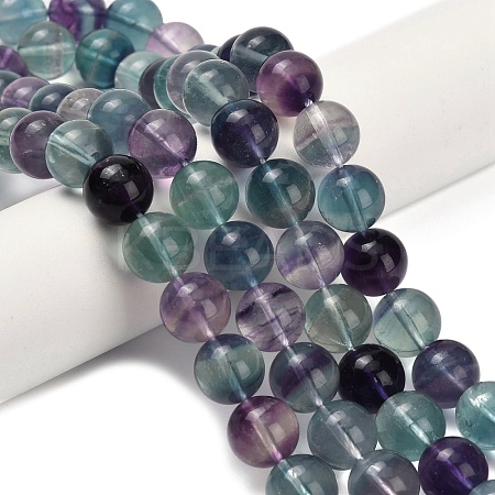 Natural Fluorite Beads Strands G-L634-B04-10mm-1