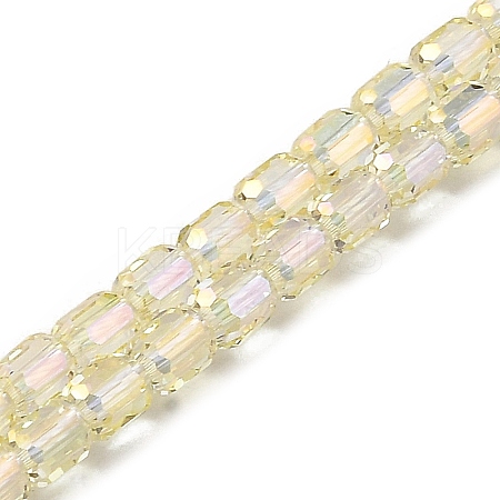 Electroplate Transparent Glass Beads Strands GLAA-C029-02A-08-1