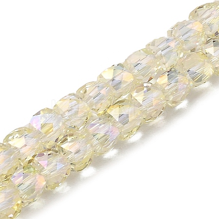 Electroplate Transparent Glass Beads Strands GLAA-C029-03B-02-1