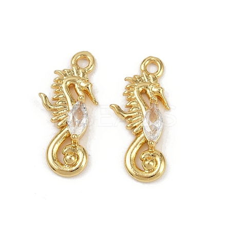 Brass Micro Pave Cubic Zirconia Pendants KK-C093-10G-1