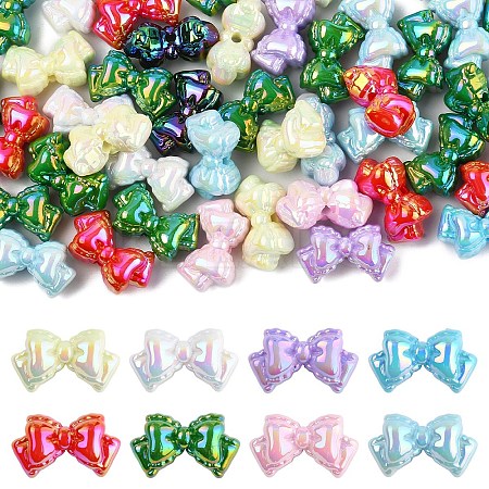 50Pcs UV Plating Opaque Acrylic Beads MACR-YW0004-11-1