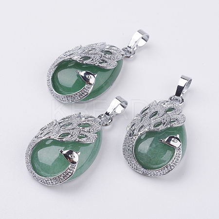 Natural Green Aventurine Pendants G-E442-04M-1