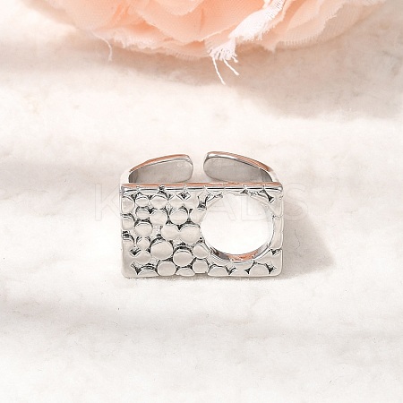 Brass Cuff Open Rings for Women RJEW-F215-10P-1