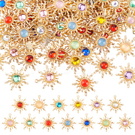26Pcs 13 Colors Transparent Resin Pendants FIND-OC0002-72-1