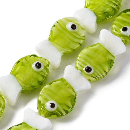 Handmade Lampwork Beads Strands LAMP-G154-07O-1