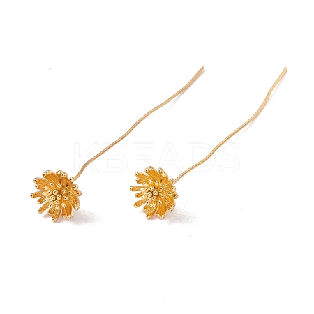 Brass Daisy Flower Head Pins  FIND-B009-09G-1
