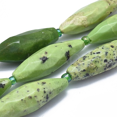 Natural Green Jade Beads Strands G-O179-G04-1