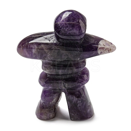 Natural Amethyst Carved Healing Human Shape Figurines DJEW-D012-03A-1