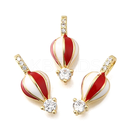 Brass Micro Pave Cubic Zirconia Pendants KK-U072-15G-1