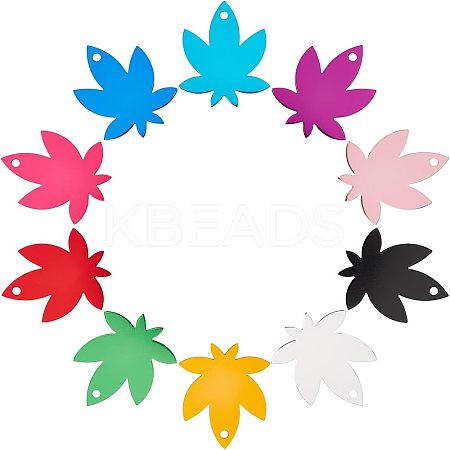 30Pcs 10 Colors Aluminum Blank Pendants ALUM-FH0001-10-1