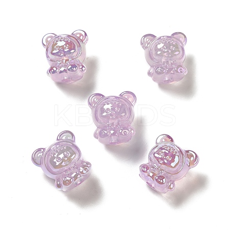 UV Plating Rainbow Iridescent Acrylic Beads LS-PACR-M002-01D-1