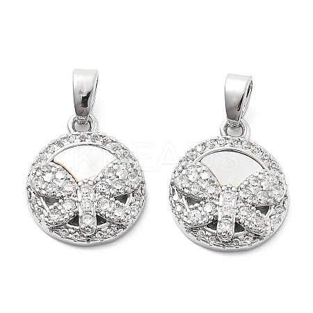 Brass Micro Pave Cubic Zirconia Charms KK-L222-017P-1