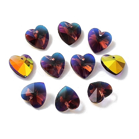Electroplate Glass Charms GGLA-Z002-02Q-1