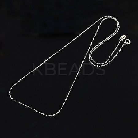 Anti-Tarnish Trendy Unisex Rhodium Plated 925 Sterling Silver Chain Necklaces STER-M034-B-19-1