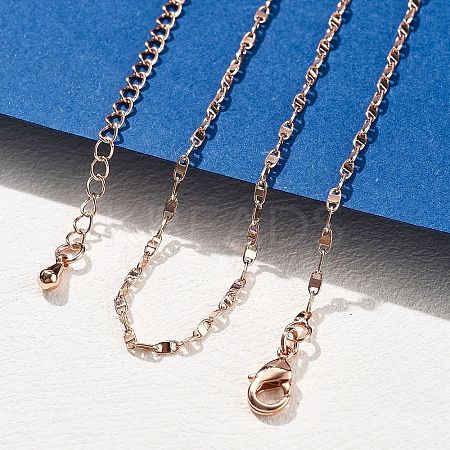 Brass Link Chain Necklaces for Women NJEW-D302-46RG-1