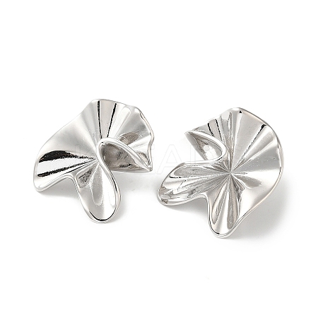 Rack Plating Brass Flower Stud Earrings for Women EJEW-Z019-16P-1