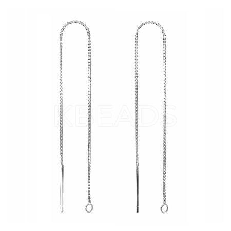 Anti-Tarnish Rhodium Plated 925 Sterling Silver Stud Earring Findings STER-E051-C-01P-1