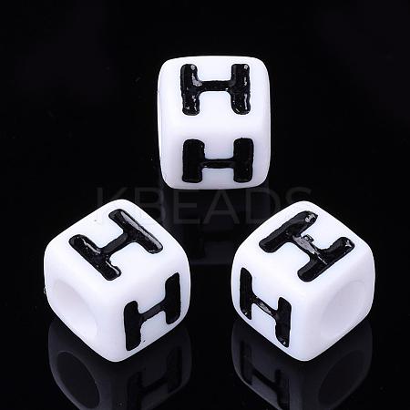 Letter Acrylic Beads PL37C9129-H-1
