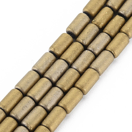 Electroplate Frosted Opaque Glass Beads Strands EGLA-T008-026-C02-1