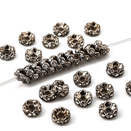 Brass Rhinestone Spacer Beads RB-A014-L5mm-01B-1