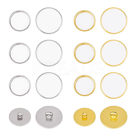 80Pcs 4 Style Plastic Shank Buttons BUTT-OC0001-52-1