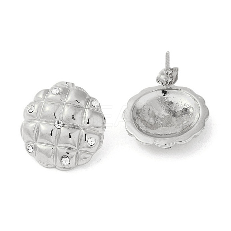 304 Stainless Steel Cubic Zirconia Stud Earrings for Women EJEW-U003-22P-1