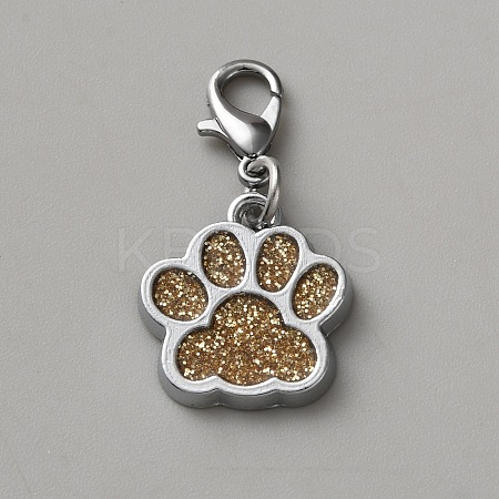 Zinc Alloy Enamel Glitter Powder Pendant Decoration HJEW-WH0001-14P-09-1