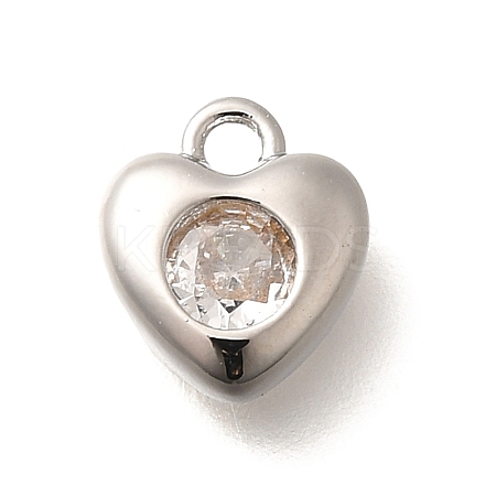 Brass Micro Pave Cubic Zirconia Charms KK-C085-20P-1