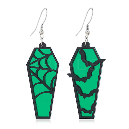 Halloween Coffin Acrylic Dangle Earrings FS-WG35652-05-1