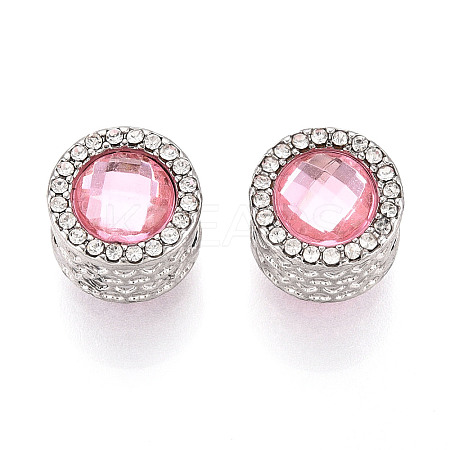 Rack Plating Alloy Rhinestone European Beads FIND-N011-04P-1